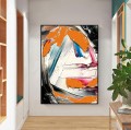 Impasto trazos abstractos naranja de Palette Knife wall art minimalismo